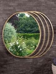 Charles Bentley Gold Prague Round Repeated Edge Mirror - Image 1 of 6