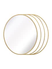 Charles Bentley Gold Prague Round Repeated Edge Mirror - Image 5 of 6