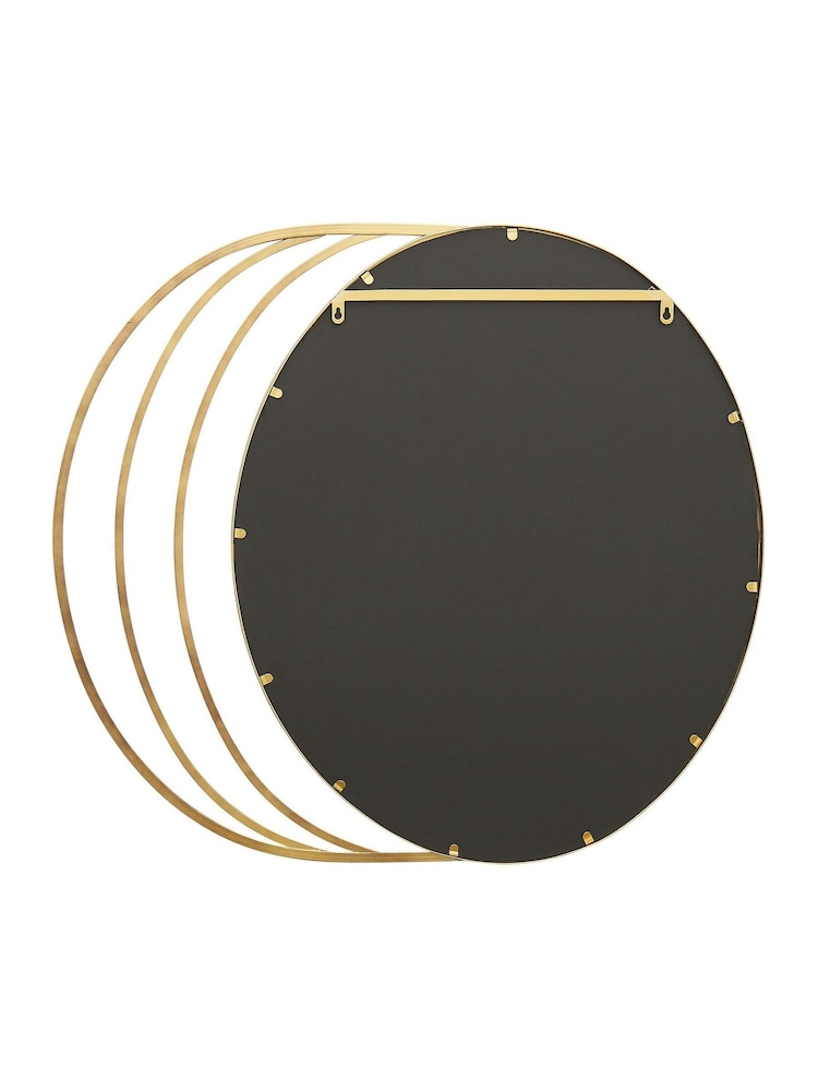 Charles Bentley Gold Prague Round Repeated Edge Mirror - Image 6 of 6