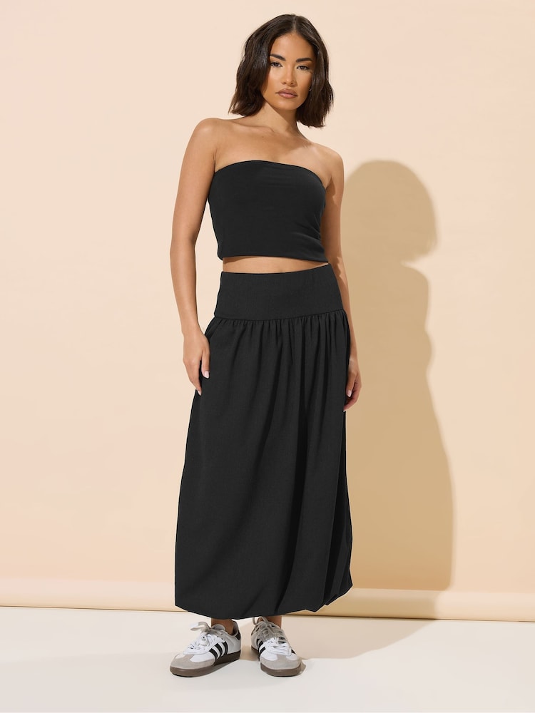 PixieGirl Petite Black Bubble Hem Skirt - Image 2 of 5