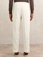 Reiss Ecru Hove Tapered Drawstring Tailored Trousers - Image 5 of 5