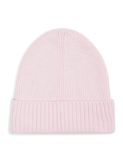 Tommy Hilfiger Pink Kids Essential Flag Embroidery 100% Organic Cotton Beanie - Image 2 of 4