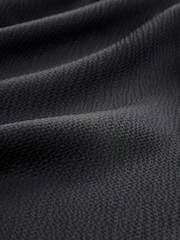 Black Textured Satin Halter Sleeveless Midi Dress - Image 2 of 3
