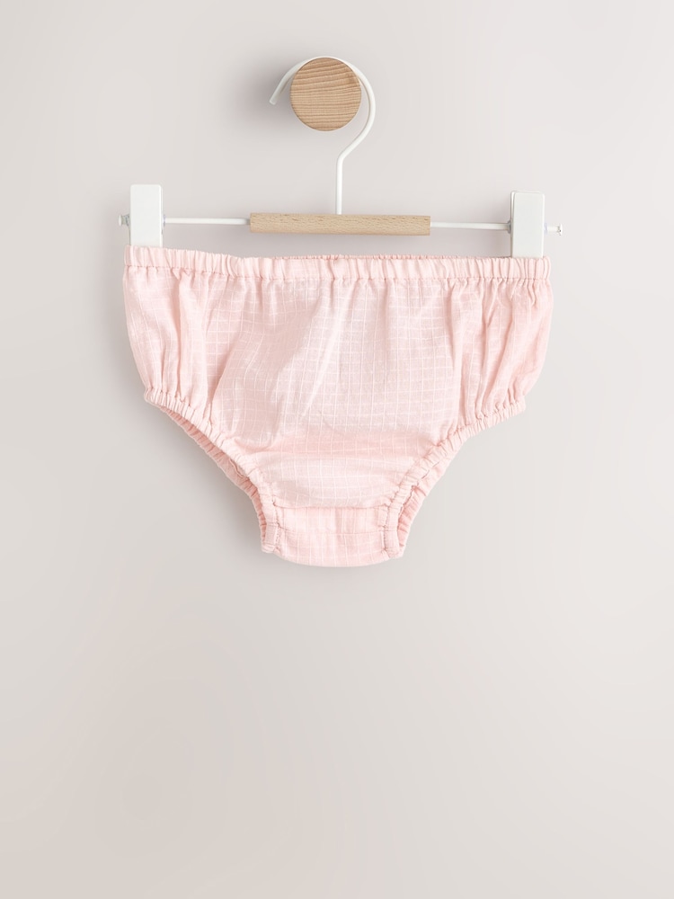 Rosa Blomstrete Brodert - Smock babykjole og trusesett 2 del (0mnd–2år) - Bilde 2 av 8