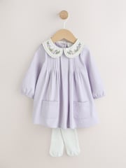 Lilla - Babykjole med vevd krage og Tights (0mnd–2år) - Bilde 1 av 7