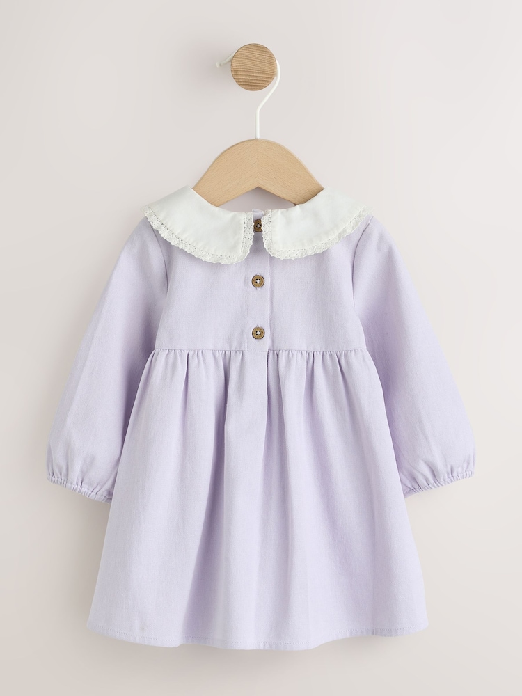 Lilla - Babykjole med vevd krage og Tights (0mnd–2år) - Bilde 2 av 7