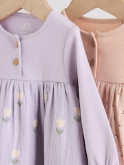 Purple/Pink Baby Woven Dress 2 Pack (0mths-3yrs) - Image 10 of 17