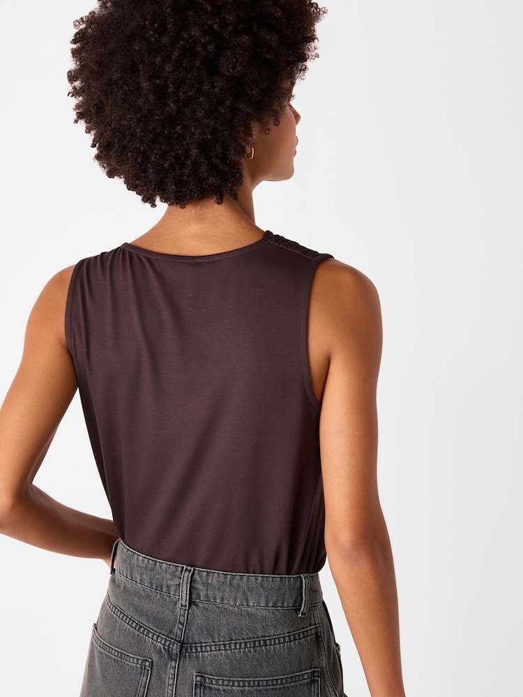 Whistles Brown Ring Detail Sleeveless Top - Image 2 of 5