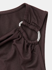 Whistles Brown Ring Detail Sleeveless Top - Image 5 of 5