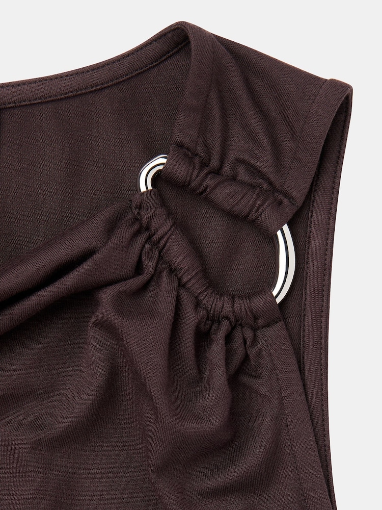 Whistles Brown Ring Detail Sleeveless Top - Image 5 of 5