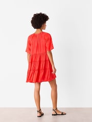 Whistles Red Satin Trapeze Mini Dress - Image 2 of 5