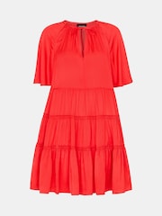 Whistles Red Satin Trapeze Mini Dress - Image 5 of 5