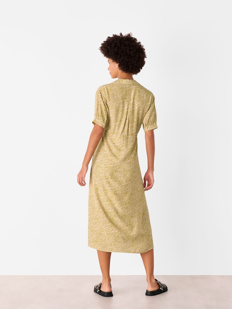 Whistles Green Tiger Flame Midi Dress - Image 2 of 5