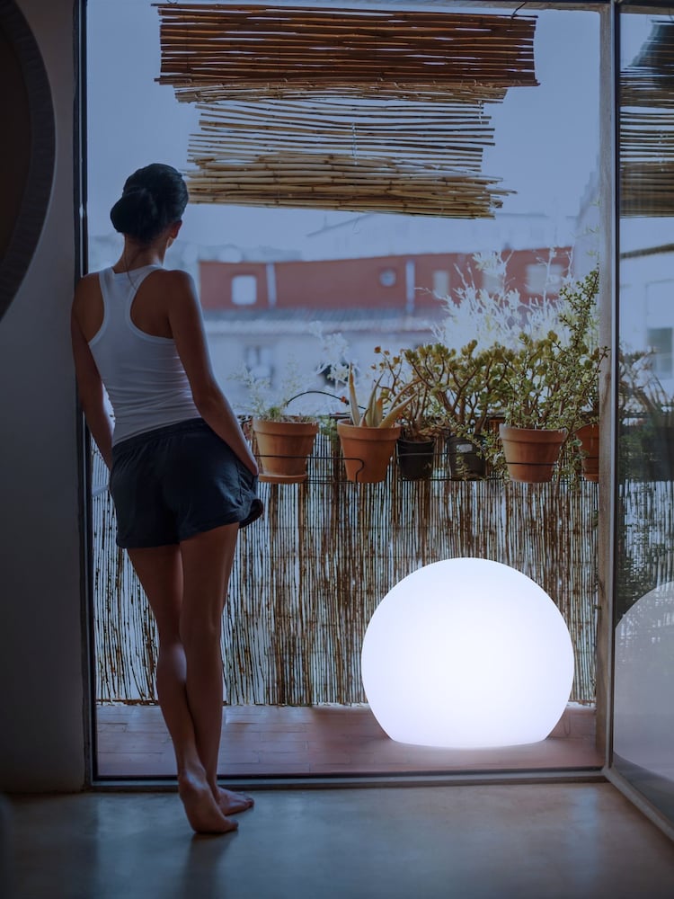New Garden White Outdoor Buly Lighted Ball 60cm with Cable - Image 1 of 4