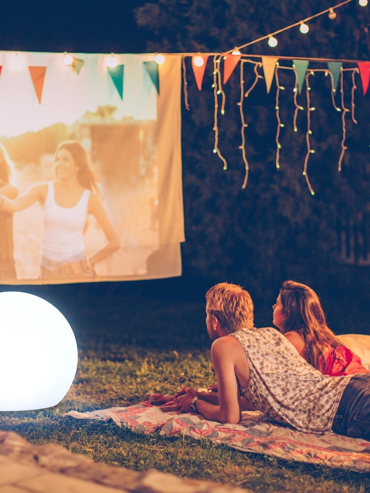 New Garden White Outdoor Buly Lighted Ball 60cm with Cable - Image 2 of 4