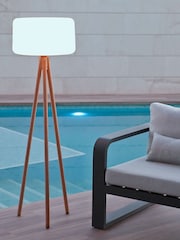 New Garden White Chloe 140cm Outdoor Floor Lamp with Wooden Legs - Image 2 of 6
