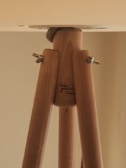 New Garden White Chloe 140cm Outdoor Floor Lamp with Wooden Legs - Image 3 of 6