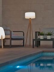 New Garden White Chloe 140cm Outdoor Floor Lamp with Wooden Legs - Image 6 of 6