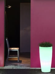 New Garden White Bambu Flowerpot with Rechargeable Battery - Image 2 of 5