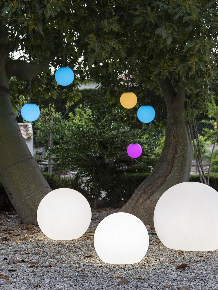 New Garden White Outdoor Buly Lighted Ball 50cm with Cable - Image 1 of 6