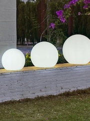 New Garden White Outdoor Buly Lighted Ball 50cm with Cable - Image 3 of 6