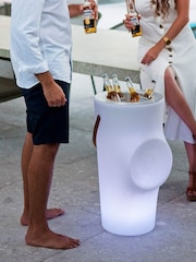 New Garden White Woody Illuminated Bottle Rack Solar Charging with Rechargeable Battery - Image 4 of 6