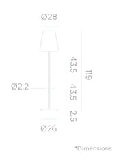 New Garden Brass Lola Slim 120cm Outdoor Solar Floor Lamp with Rechargeable Battery - Image 4 of 6