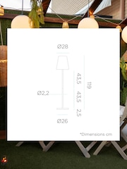 New Garden Brass Lola Slim 120cm Outdoor Solar Floor Lamp with Rechargeable Battery - Image 5 of 6
