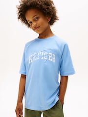 Tommy Hilfiger Blue Mixed Logo Raglan Sleeve T-Shirt - Image 1 of 5