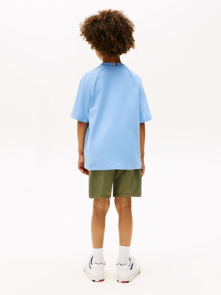 Tommy Hilfiger Blue Mixed Logo Raglan Sleeve T-Shirt - Image 2 of 5