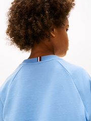 Tommy Hilfiger Blue Mixed Logo Raglan Sleeve T-Shirt - Image 4 of 5