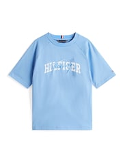 Tommy Hilfiger Blue Mixed Logo Raglan Sleeve T-Shirt - Image 5 of 5