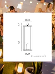 New Garden Black Siroco 50 Metal Lantern with Flame Effect - Image 2 of 6