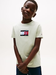 Grün - Tommy Hilfiger Signature Logo Crew Neck T-Shirt - Bild 1 von 5