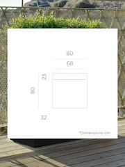 New Garden White Junco 80cm Rectangular Flower Pot with Light Solar Charging with Rechargeable Battery - Image 2 of 5