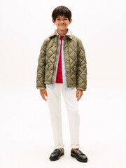 Tommy Hilfiger Green Contrast Collar Quilted Relaxed Jacket - Image 2 of 4