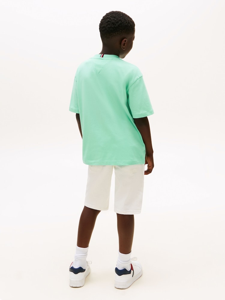 Tommy Hilfiger Green Signature Embroidery T-Shirt - Image 2 of 5