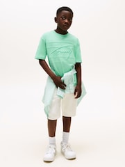 Tommy Hilfiger Green Signature Embroidery T-Shirt - Image 3 of 5