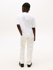 Tommy Hilfiger White Signature Embroidery T-Shirt - Image 2 of 5