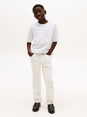 Tommy Hilfiger White Signature Embroidery T-Shirt - Image 3 of 5