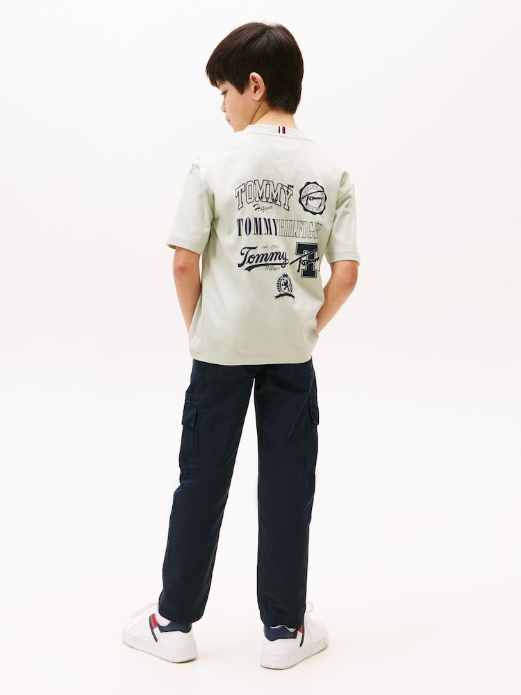 Tommy Hilfiger Green Varsity Back Graphic T-Shirt - Image 1 of 5 Tommy Hilfiger Green Varsity Back Graphic T-Shirt - Image 1 of 5