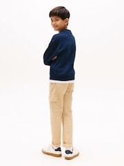 Tommy Hilfiger Blue Curved Graphic Polo Collar Sweatshirt - Image 2 of 5