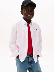 Tommy Hilfiger Pink Flag Oxford Long Sleeve Shirt - Image 1 of 5