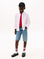 Tommy Hilfiger Pink Flag Oxford Long Sleeve Shirt - Image 3 of 5