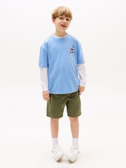 Tommy Hilfiger Blue Back Graphic Textured T-Shirt - Image 2 of 5
