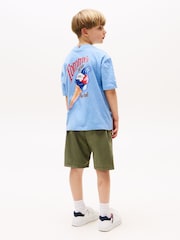 Tommy Hilfiger Blue Back Graphic Textured T-Shirt - Image 4 of 5