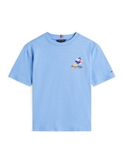 Tommy Hilfiger Blue Back Graphic Textured T-Shirt - Image 5 of 5