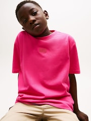 Rosa - Tommy Hilfiger Tonal Flag Embroidery T-Shirt - Imagen 4 de 5