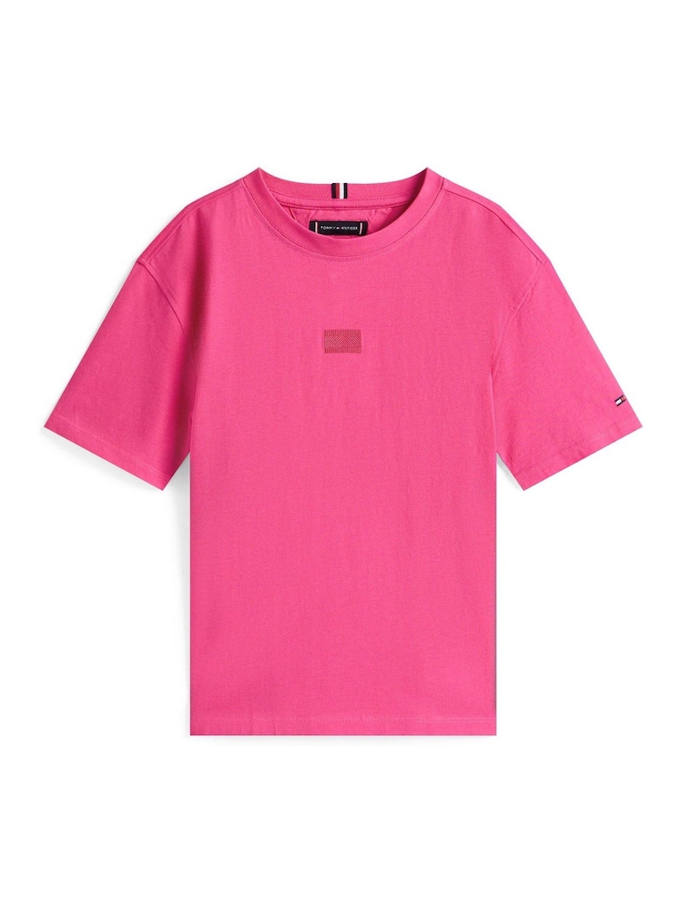 Rosa - Tommy Hilfiger Tonal Flag Embroidery T-Shirt - Imagen 5 de 5