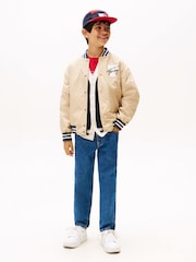 Tommy Hilfiger Natural Relaxed Reversible Back Logo Bomber Jacket - Image 3 of 6